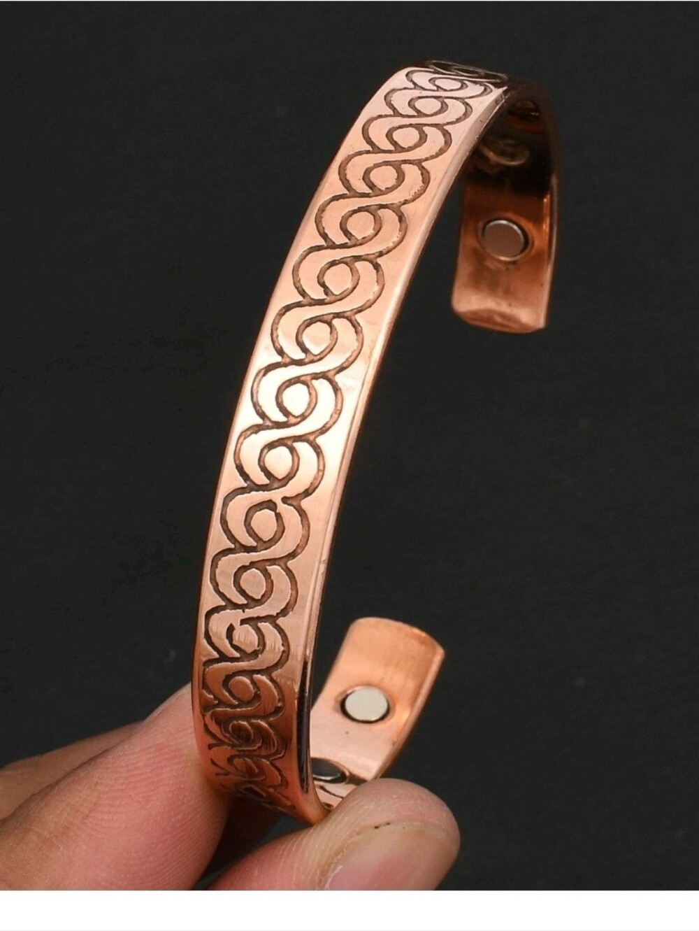 Pure Copper W/Magnetic Adjustable Handmade Vintage Bangle Cuff Bracelet Jewelry